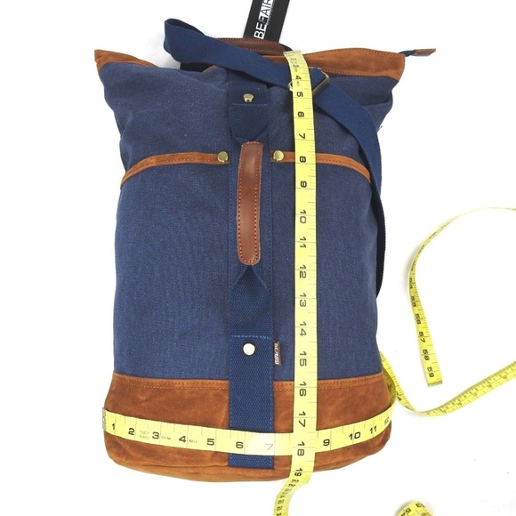 Canvas Rucksack Travel Duffel Bag Shoulder Sling - Picture 6 of 8